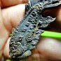 9806-REAL THAI BRONZE AMULET FIGHTING FISH BITE MONEY ATTRACT RICH POWER LP NOUM