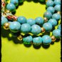 6688-HANDMADE NECKLACE BEAD HANDICRAFT W-HOOK WEARING THAI AMULET BLUE STONE