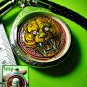 9835-ENAMEL PENDANT MEDAL THAI AMULET TIGER FACE REAL POWER LP PERN RED BIG 1998