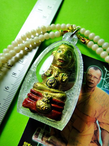 9598-REAL THAI AMULET PENDANT HANDMADE GUMAN HOLY BOY SPIRIT LUCKY RICH LP DAM