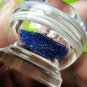 6895-REAL AMULET THAI SARIRA RELIC STONE HOLY SACRED BEAD STUPA DEEP NAVY BLUE