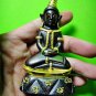 7335-THAI REAL AMULET NGUNG RED GEMS EYE MONKEY GAMBLING NEN LP NAEN BLACK GOLD
