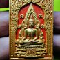 6469-THAI REAL AMULET RED GOLD CHINNARAJ SOMDEJ BUDDHA GROUP BLESS WAT NOK 2012