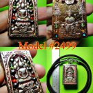 BUDDHA THAI AMULET ANCIENT SOMDEJ SILVER LEKLAI RELIC GEMS COLOR MONK BLESSED