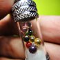 9485-REAL AMULET THAI HOLY LEKLAI NAGA EYE GEMS STONE SET 9 COLOR PENDAN MONK