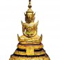6587-ANCIENT BUDDHA SEATED MEDITATION STATUE ASIAN BRONZE GOLD HOME DECORATION