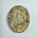 8542-OLD THAI AMULET ANCIENT MONK SOMDEJ WATRAKANG OVAL EDGE NON CUT STANDING