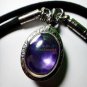 0254-REAL NATURAL GEMS STONE PENDANT LEKLAI NAGA EYE THAI AMULET MONEY VIOLET