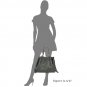 Grey Leather Drawstring Bucket Tote