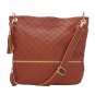 Brown Leather Cross-body Tote Bag