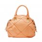 Peach Pink Quilted Leather Satchel Bag