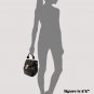 Black Leather Turnlock Tote/Messenger Bag