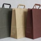 Flat handle Stripe kraft paper bag size  33*25*12CM  10pcs/pack
