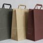 Flat handle Stripe kraft paper bag size  33*25*12CM  10pcs/pack