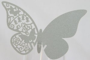 Silver Laser Cutting Butterfly Wedding Place Card,laser cut Butterfly party place cards