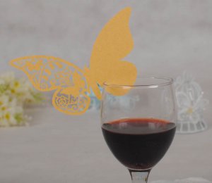 Gold Laser Cutting Butterfly Place Card,laser cut Butterfly party place cards