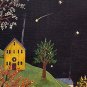 Sleepy Town primitive folk art americana country original painting ooak