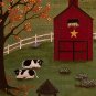 Sleepy Town primitive folk art americana country original painting ooak