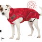 Rain Jacket / All-Year Jacket for Dogs, (M) 15.5, Red Water Resistant