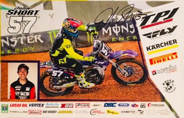 John Short Supercross Autographed 11x17 Picture