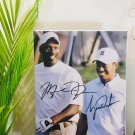 Tiger Woods & Michael Jordan Autographed RP 11x14 Canvas Print Wall Art
