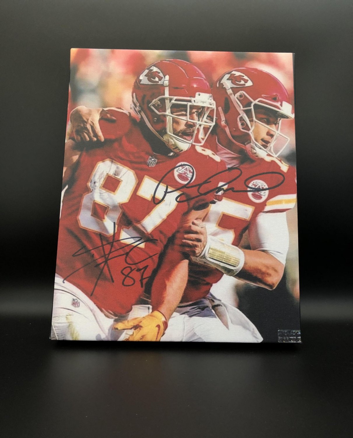 Patrick Mahomes & Travis Kelce Kansas City Chiefs Facsimile Autograph