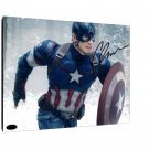 Captain America Chris Evans Facsimile Autograph 11x14 Canvas Print Wall Art