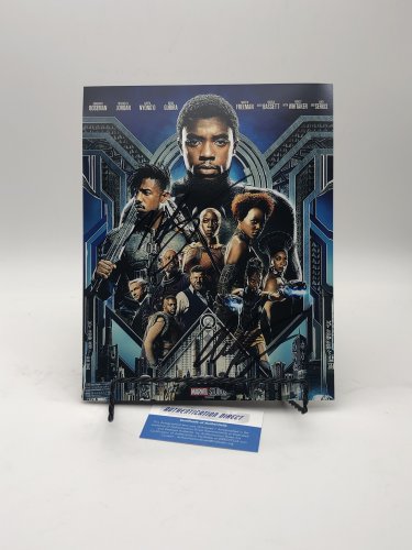 Chadwick Boseman & Michael B. Jordan Black Panther Autographed 8x10 Photo