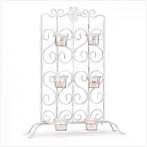 White Iron Candle Stand