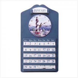 Lighthouse Wall Clock and Calendar