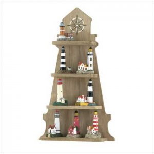 Lighthouse Shelf with 8 LIghthouses