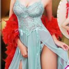 New Sexy Lingerie Babydoll Hot Lace Blue Dress G-String 3
