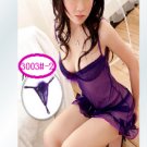 New Sexy Lingerie Babydoll Hot Lace Purple Dress G-String 4