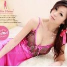 New Sexy Lingerie Babydoll Hot Lace Pink Dress G-String 13