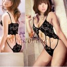New Sexy Lingerie Babydoll Hot Lace black Dress G-String 56