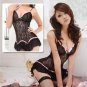 New Sexy Lingerie Babydoll Hot Lace black Dress G-String 80