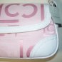 LIZ CLAIBORNE PURSE PINK & WHITE FABRIC W LEATHER ACCENTS BRAND NEW W TAGS