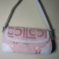LIZ CLAIBORNE PURSE PINK & WHITE FABRIC W LEATHER ACCENTS BRAND NEW W TAGS