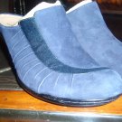 BRAND NEW SOFFT SHOES MULES CLOGS 1 IN HEEL NAVY BLUE SUEDE SZ 10W