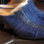 BRAND NEW SOFFT SHOES MULES CLOGS 1 IN HEEL NAVY BLUE SUEDE SZ 10W