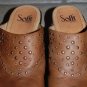 BRAND NEW SOFFT SHOES BROWN LEATHER W METAL STUDS MULES CLOGS 1.5 IN HEEL SZ 10M