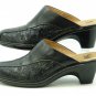 BRAND NEW SOFFT SHOES BLACK LEATHER MULES CLOGS 1 IN HEEL SZ 10M