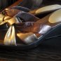 BRAND NEW LIZ CLAIBORNE BROWN / BRONZE SANDALS WEDGE HEEL COLOR SZ 10M