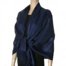 PASHMINA DEEP BLUE TEAL SOFT SOLID 30 x 72 BEAUTIFUL BRAND NEW