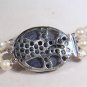 THREE STRING PEARL NECKLACE BEAUTIFUL BLUE CLASP