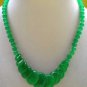 DEEP GREEN GLASS BEADED NECKLACE