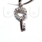 925 Sterling Silver KEY Pendant CZ Jewelry