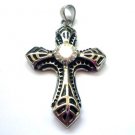 Stainless Steel Zirconia Cross Pendant