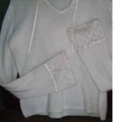 LADIES NWOT CRB LIGHT PINK SHEER FANCY SWEATER M