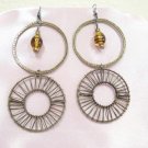1009E 3 in. long antique brass earrings